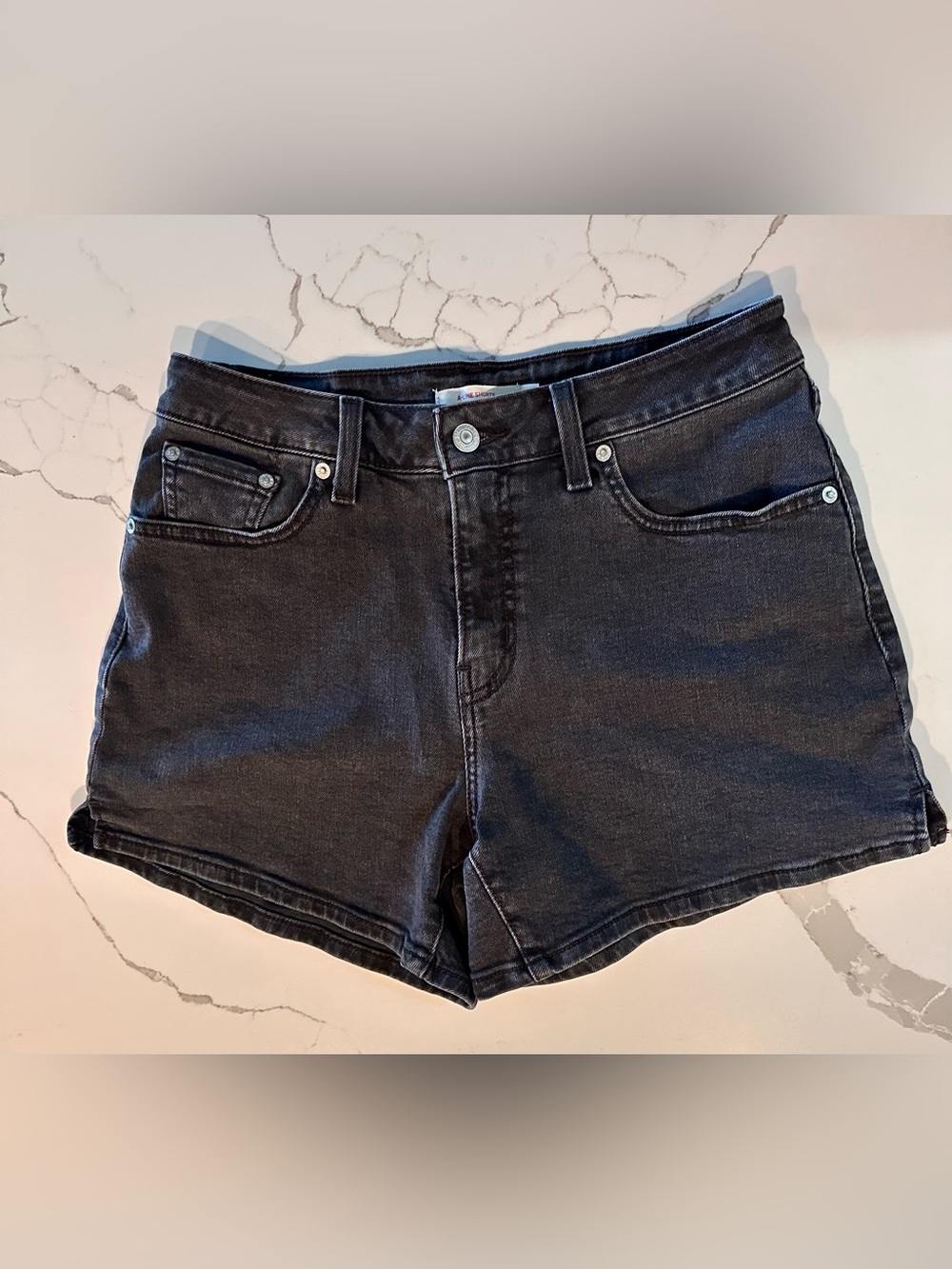 Levi's A-Line Black Denim Shorts Size 29